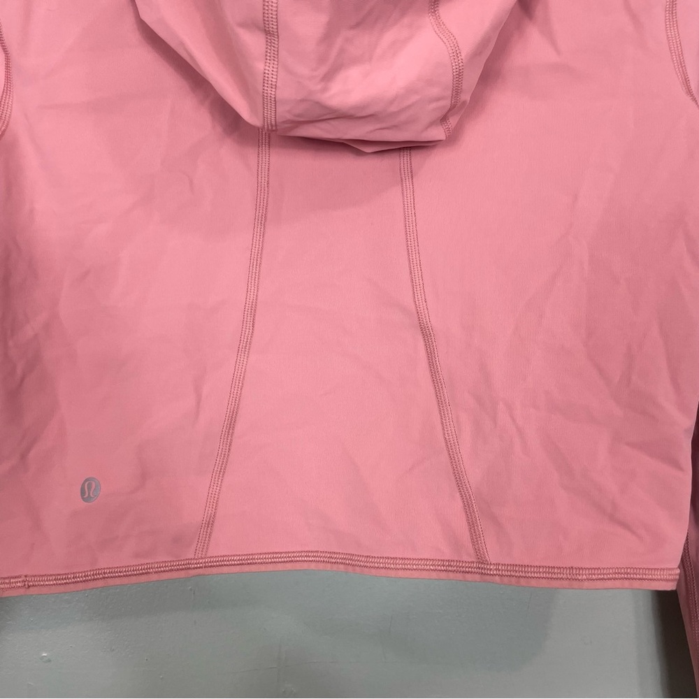 Lululemon Break A Trail Crop 1/2 1/4 Zip Hoodie Pink Pastel Women Sz 6 LW3DTKS - Picture 10 of 11